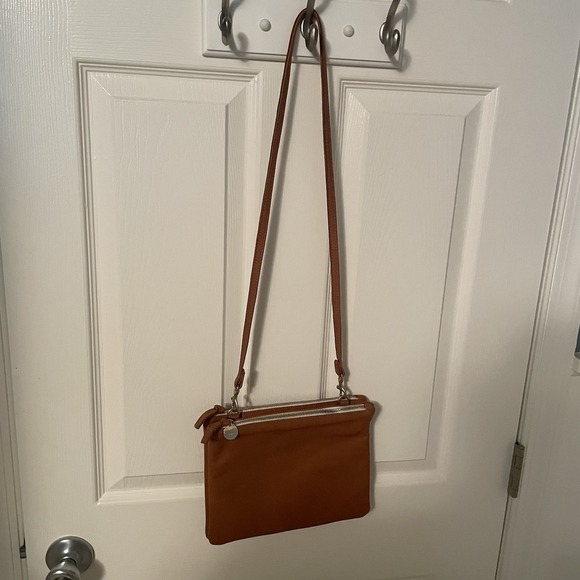 CLARE  V. Double Sac Bretelle Tan Neptune Brown Shoulder Bag Clutch Purse NEW - Picture 7 of 16